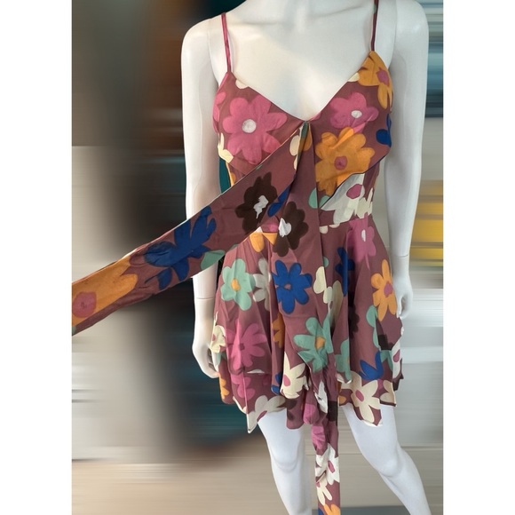 Floral ruffle romper sz S M L - Picture 5 of 8